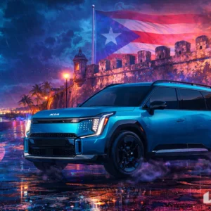 KIA EV9 Azul — El Morro Nocturno